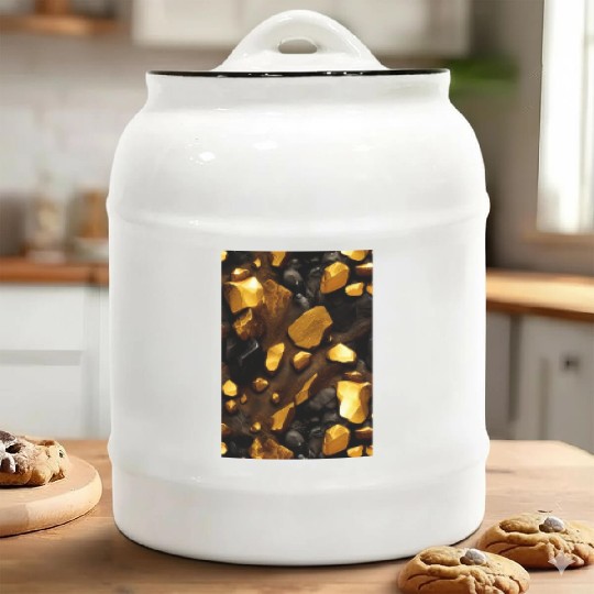 Gold nuggets Ceramic Cookie Jars
