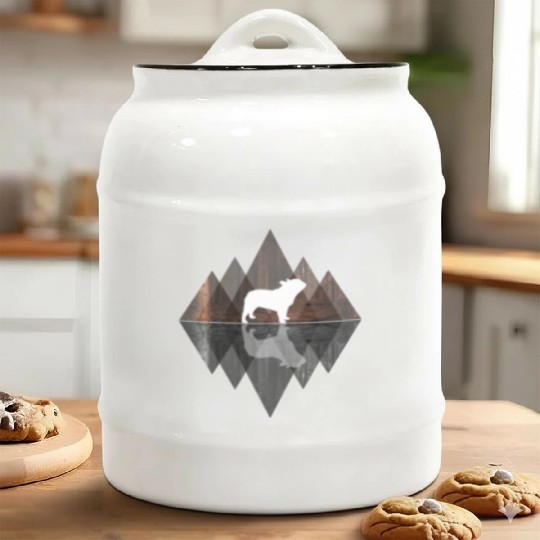French Bulldog abstract - Geometry Dog Triangle Ceramic Cookie Jars