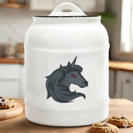 Goth Unicorn Zombie Gothic Occult Halloween Ceramic Cookie Jars