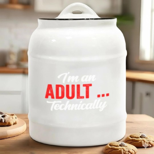 I'm An Adult Technically Adulting Birthday Ceramic Cookie Jars