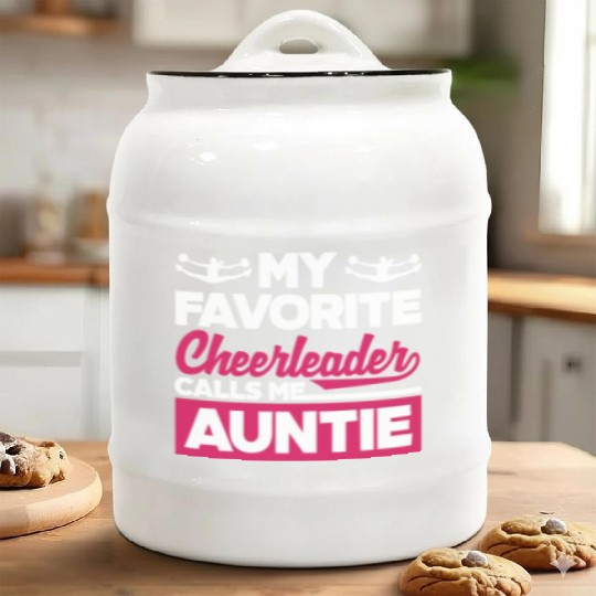 My Favorite Cheerleader Calls Me Auntie Cheer Aunt Ceramic Cookie Jars