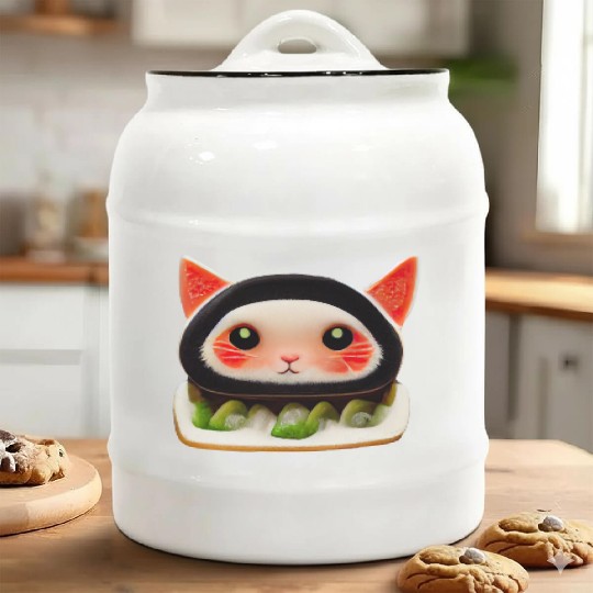 Sushi Cat Ceramic Cookie Jars