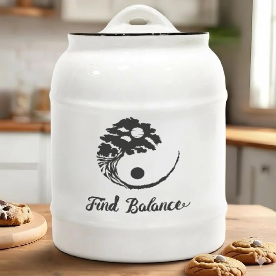 Bonsai Tree Planting Find Balance Zen Gift Ceramic Cookie Jars