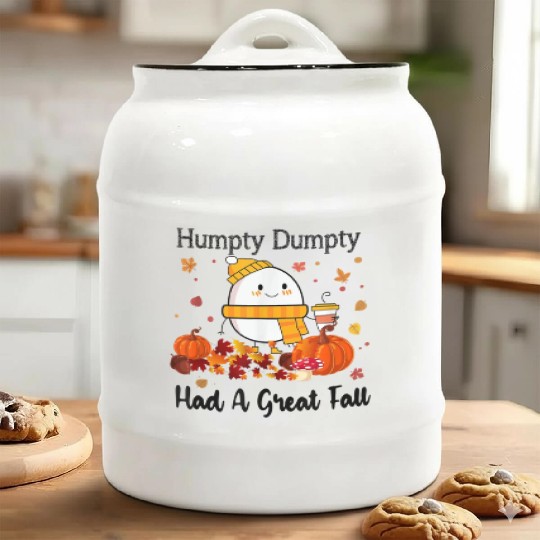 Humpty Dumpty Had A Great Fall Thanksgiving Autumn Ceramic Cookie Jars