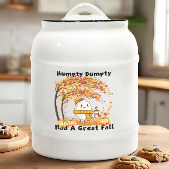 Humpty Dumpty Had A Great Fall Thanksgiving Autumn Ceramic Cookie Jars