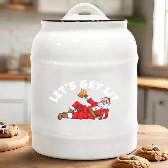 Lets get lit christmas Ceramic Cookie Jars