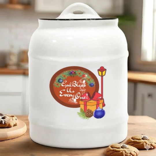 Cute A Christmas Carol God Bless Us Everyone Lamp Ceramic Cookie Jars