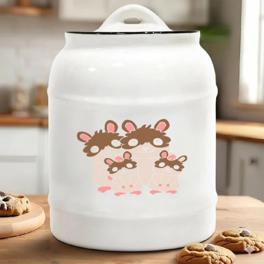 Friendly hamster family kids Ceramic Cookie Jars