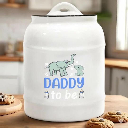 New Daddy Paternity New Dad - Elephant Daddy To Be Ceramic Cookie Jars