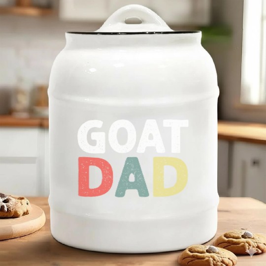 Mens Funny Goat Dad Animal Lover Farmer Fathers Ceramic Cookie Jars