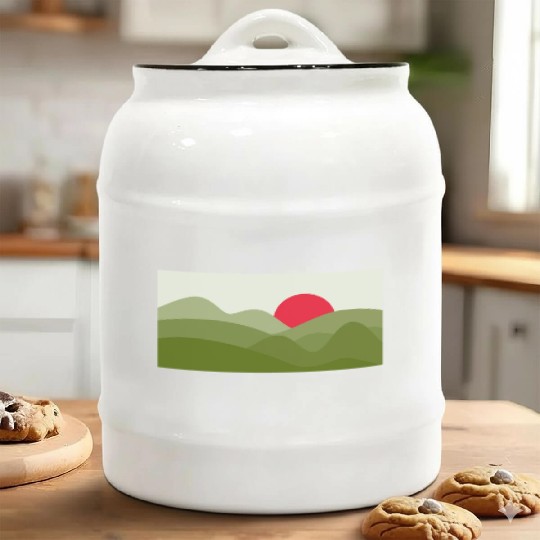 Minimalist Sun Pickle Green Ceramic Cookie Jars