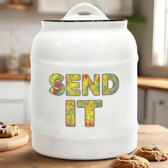 Mountain Bike - Send It - Fat Bike MTB Ceramic Cookie Jars