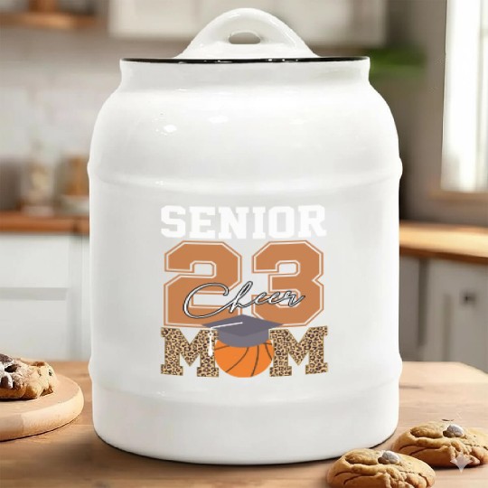Senior Class Of 2023 Basketball Proud Cheer Mom Ceramic Cookie Jars