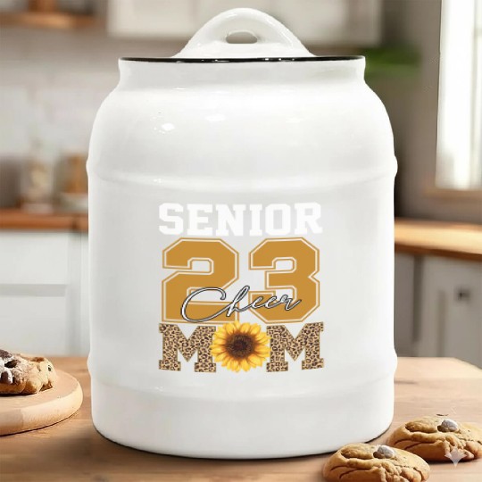 Cheer Mom Senior Class Of 2023 Sunflower Proud Mom Ceramic Cookie Jars