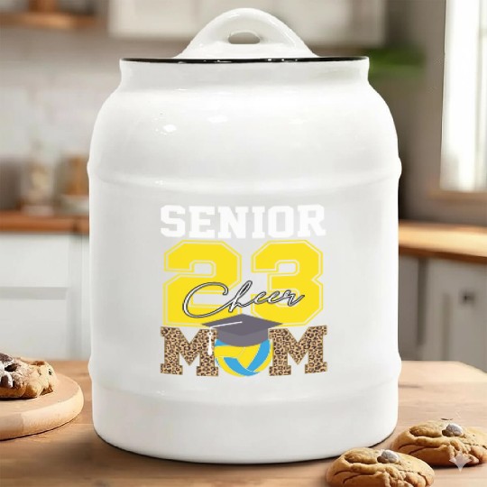 Cheer Mom Senior Class Of 2023 Volleyball Fan Gift Ceramic Cookie Jars