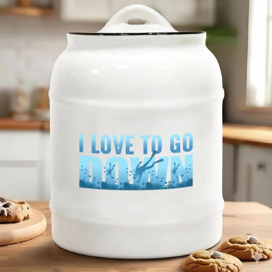 I Love to go Scuba Diving Diver Dad Boyfriend Gift Ceramic Cookie Jars
