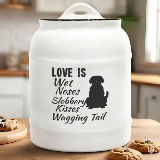 Black Labrador Retriever I Love My Dog Black Lab Ceramic Cookie Jars