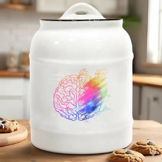 Art Teacher Brain, Math Teacher Ceramic Cookie Jars