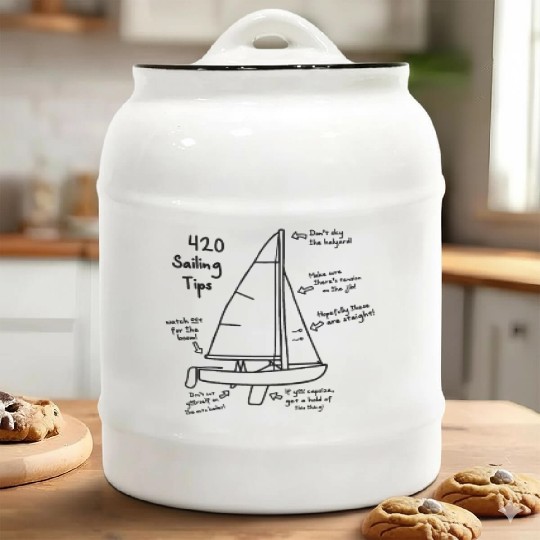 420 Sailing Tips Sailboat Ceramic Cookie Jars