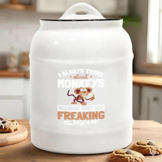 I always think about Monkeys - Orangutan Monkey Ceramic Cookie Jars