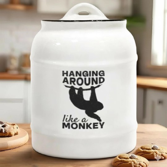 Monkey Lover - Hanging Around Like A Monkey Ceramic Cookie Jars