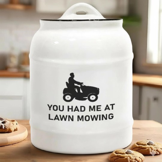 Landscaping Lawn Mowing - Gardening Landscaper Ceramic Cookie Jars