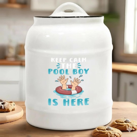 Swimmer Scuba Diving Pool Boy Water Sport Ceramic Cookie Jars