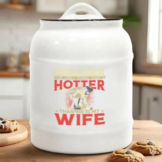 Welder Welding Husband Wife Ceramic Cookie Jars
