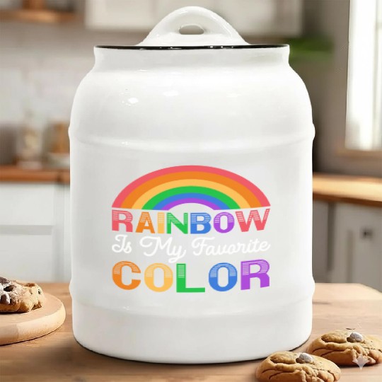 Rainbow Is My Favorite Color Pride Month Ceramic Cookie Jars