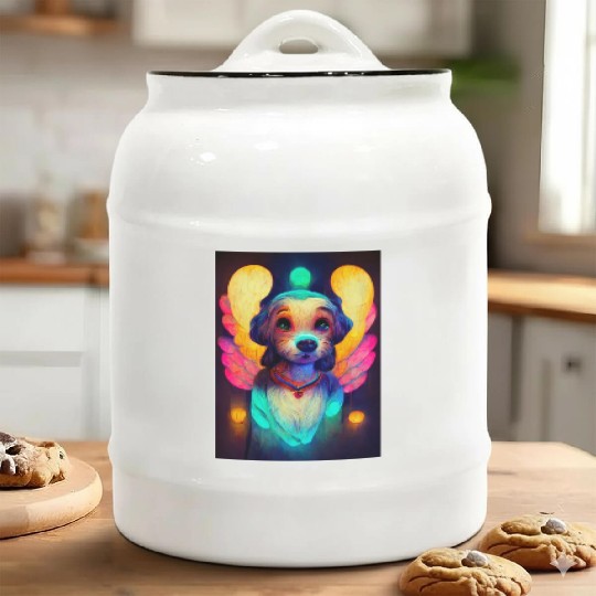 Angel Dog 022 Ceramic Cookie Jars