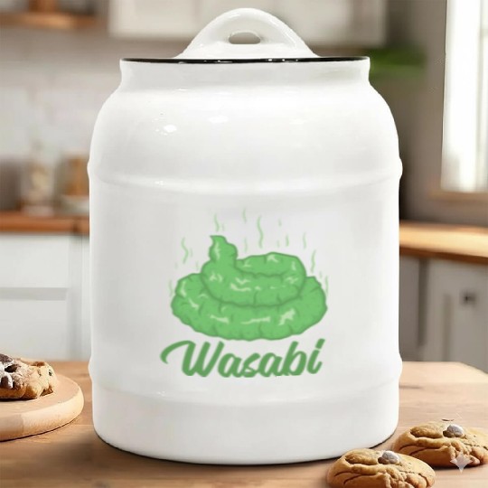 Wasabi Spice Flavor Food Cooking Ceramic Cookie Jars
