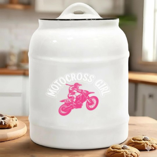 Dirtbike Girl Supercross Girl Off-road Enduro Moto Ceramic Cookie Jars