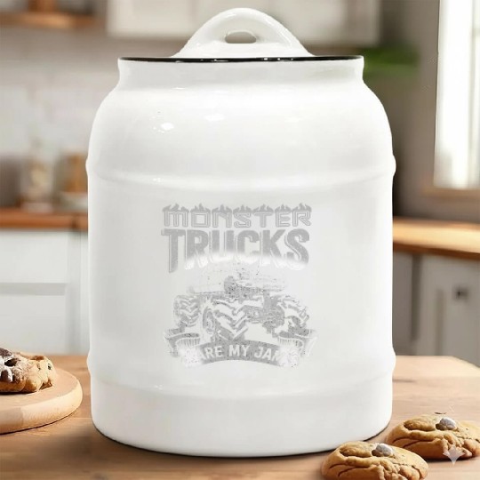 Monster Trucks Are My Jam Vintage Retro Ceramic Cookie Jars