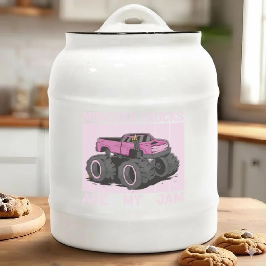 Monster Trucks Are My Jam Vintage Retro Ceramic Cookie Jars