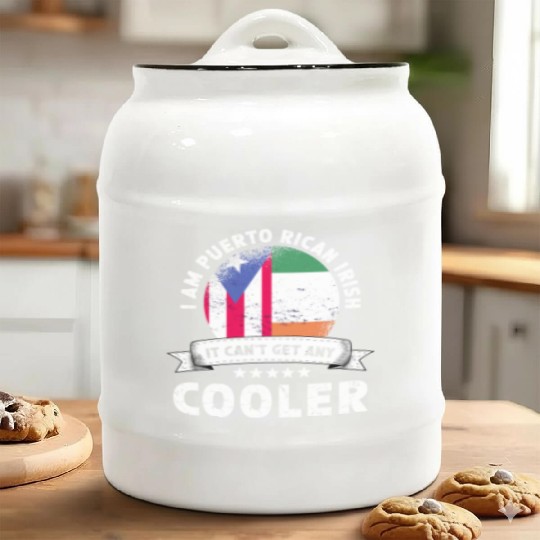 Puerto Rico Flag Ireland Grown Patriot Country Ceramic Cookie Jars