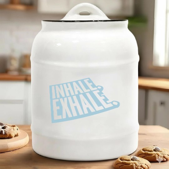 inhale exhale yoga quote Ceramic Cookie Jars