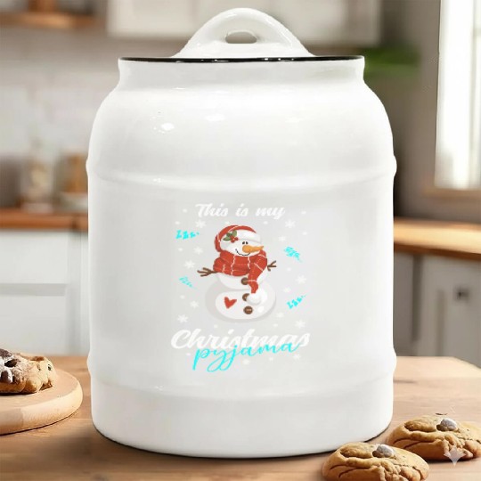 Winter Christmas Pyjama Snowman Ceramic Cookie Jars