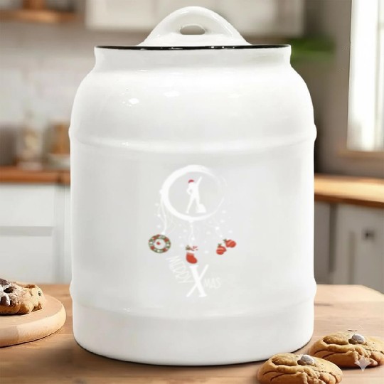 Winter dreamcatcher Christmas Hiking Ceramic Cookie Jars