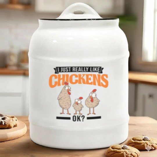 I Just Really Like Chickens Ok Chicken Ceramic Cookie Jars