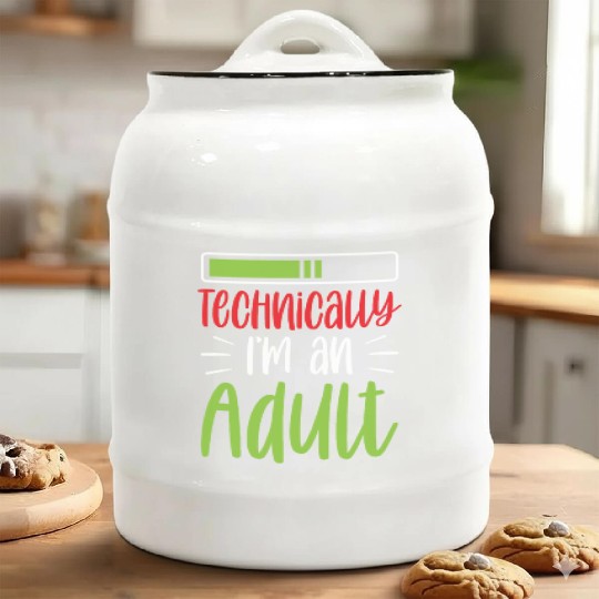 Technically I'm An Adult Adulting Birthday Ceramic Cookie Jars