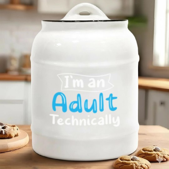 I'm An Adult Technically Adulting Birthday Ceramic Cookie Jars