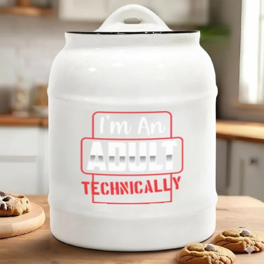 I'm An Adult Technically Birthday Adulting Ceramic Cookie Jars