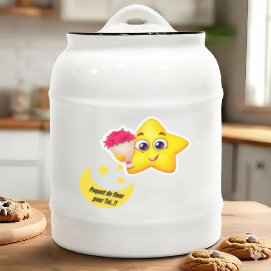 Design d'étoile et lune Ceramic Cookie Jars