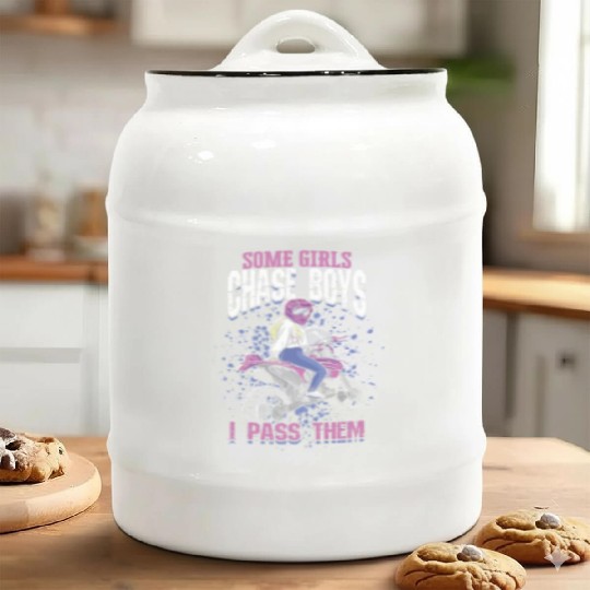 Some girls chase boys I pass them - girl Ceramic Cookie Jars