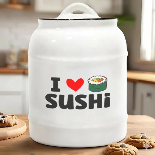 I Love Sushi Love Sushi Rolls Ceramic Cookie Jars