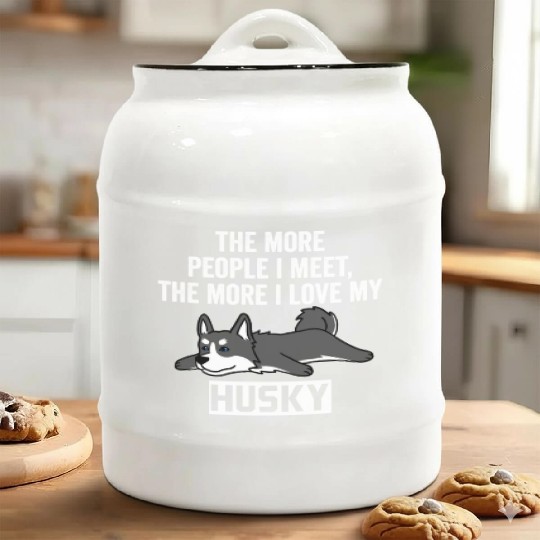 The More I Love My Husky Ceramic Cookie Jars