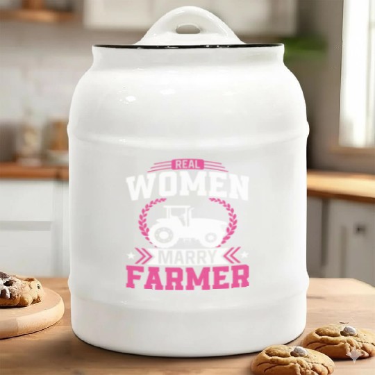 Farming Farmer Husband Wife Ceramic Cookie Jars