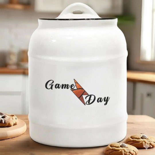 Game Day Basketball Lightning Bolt Ceramic Cookie Jars