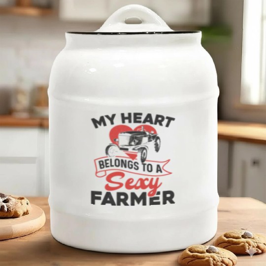Farming Farmer Girl Wife Ceramic Cookie Jars