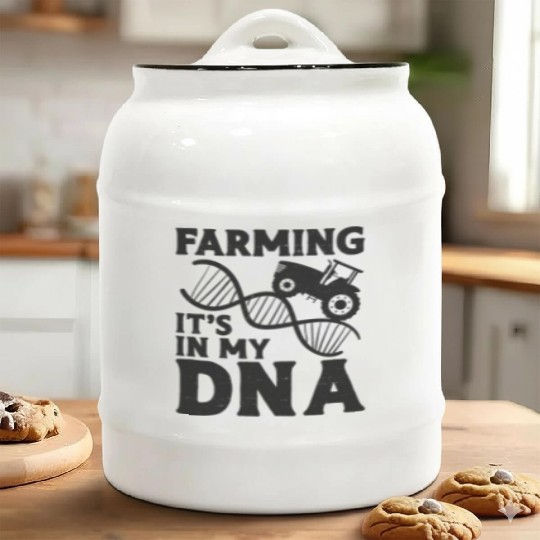 Farming Farmer Dna Vintage Tractor Ceramic Cookie Jars